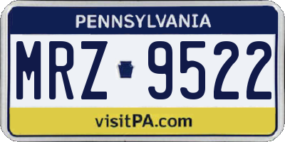 PA license plate MRZ9522