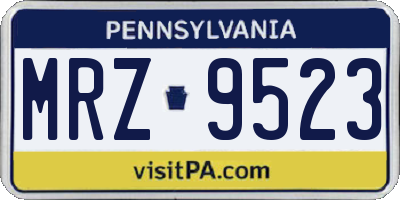 PA license plate MRZ9523