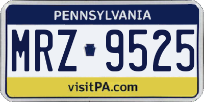 PA license plate MRZ9525