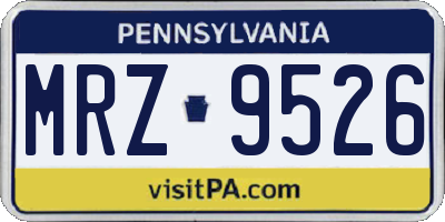PA license plate MRZ9526