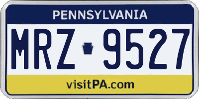 PA license plate MRZ9527