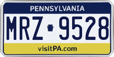 PA license plate MRZ9528