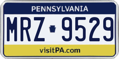 PA license plate MRZ9529