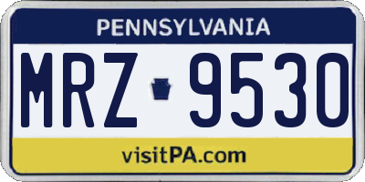 PA license plate MRZ9530