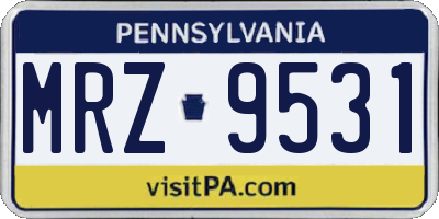 PA license plate MRZ9531