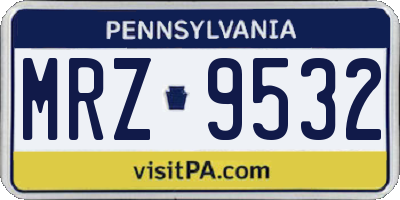 PA license plate MRZ9532