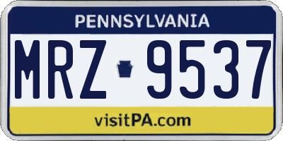 PA license plate MRZ9537