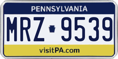 PA license plate MRZ9539