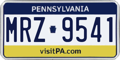 PA license plate MRZ9541