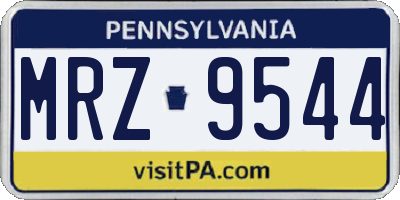 PA license plate MRZ9544