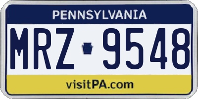 PA license plate MRZ9548