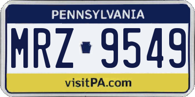 PA license plate MRZ9549