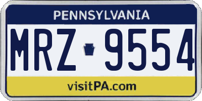 PA license plate MRZ9554
