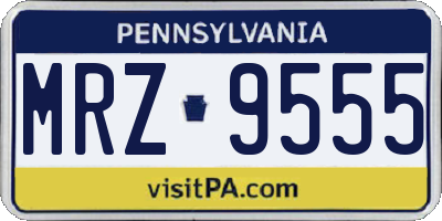 PA license plate MRZ9555