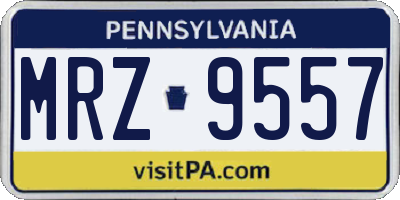 PA license plate MRZ9557