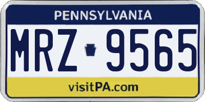 PA license plate MRZ9565