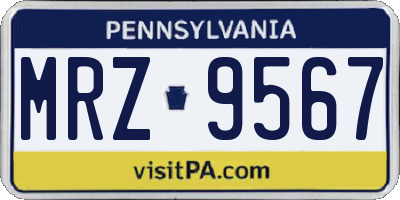 PA license plate MRZ9567