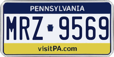 PA license plate MRZ9569