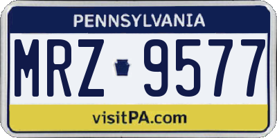 PA license plate MRZ9577