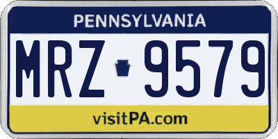 PA license plate MRZ9579