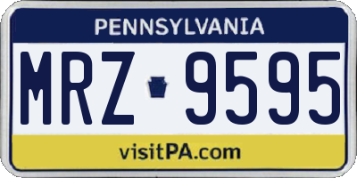 PA license plate MRZ9595