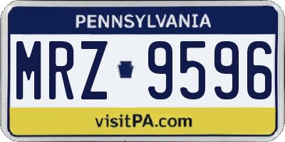 PA license plate MRZ9596