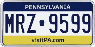 PA license plate MRZ9599