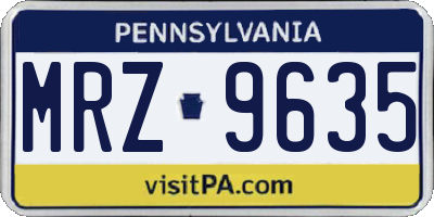 PA license plate MRZ9635