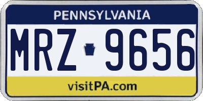 PA license plate MRZ9656