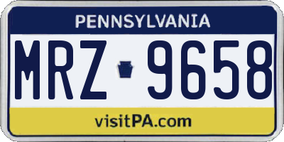 PA license plate MRZ9658