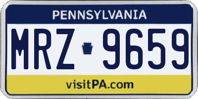 PA license plate MRZ9659