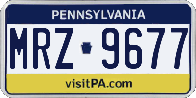 PA license plate MRZ9677