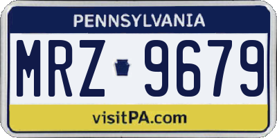 PA license plate MRZ9679