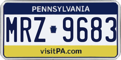 PA license plate MRZ9683