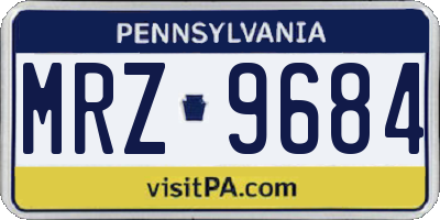 PA license plate MRZ9684