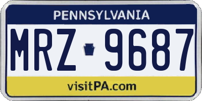 PA license plate MRZ9687