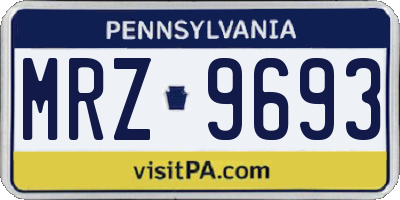 PA license plate MRZ9693