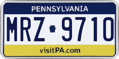 PA license plate MRZ9710