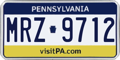 PA license plate MRZ9712