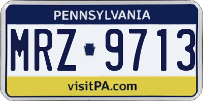 PA license plate MRZ9713
