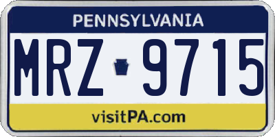 PA license plate MRZ9715