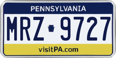 PA license plate MRZ9727