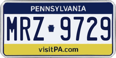 PA license plate MRZ9729