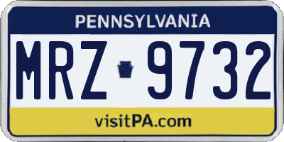 PA license plate MRZ9732