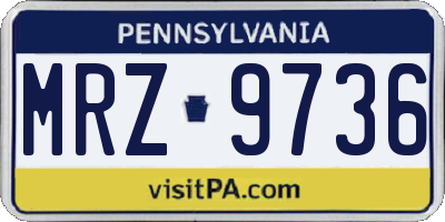 PA license plate MRZ9736