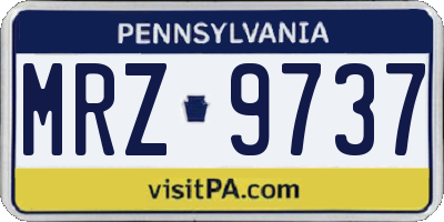 PA license plate MRZ9737