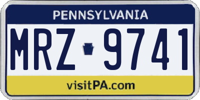 PA license plate MRZ9741