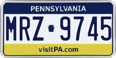 PA license plate MRZ9745
