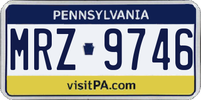 PA license plate MRZ9746