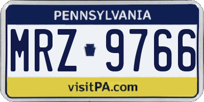 PA license plate MRZ9766